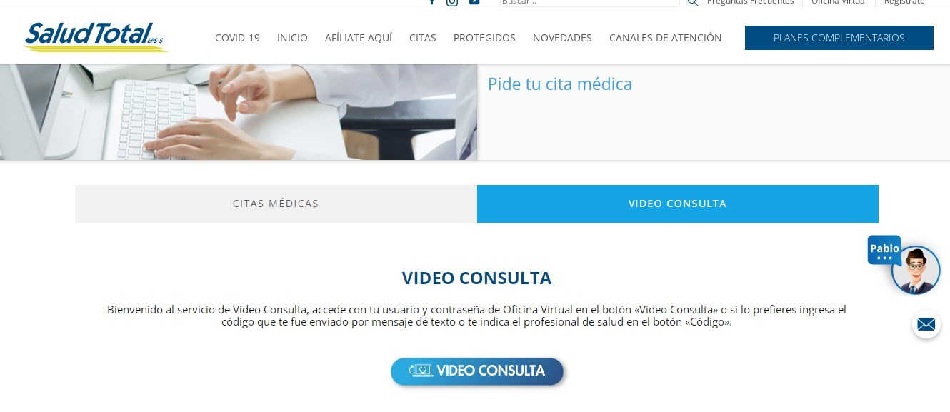 citas médicas en EPS Salud Total en línea paso 2