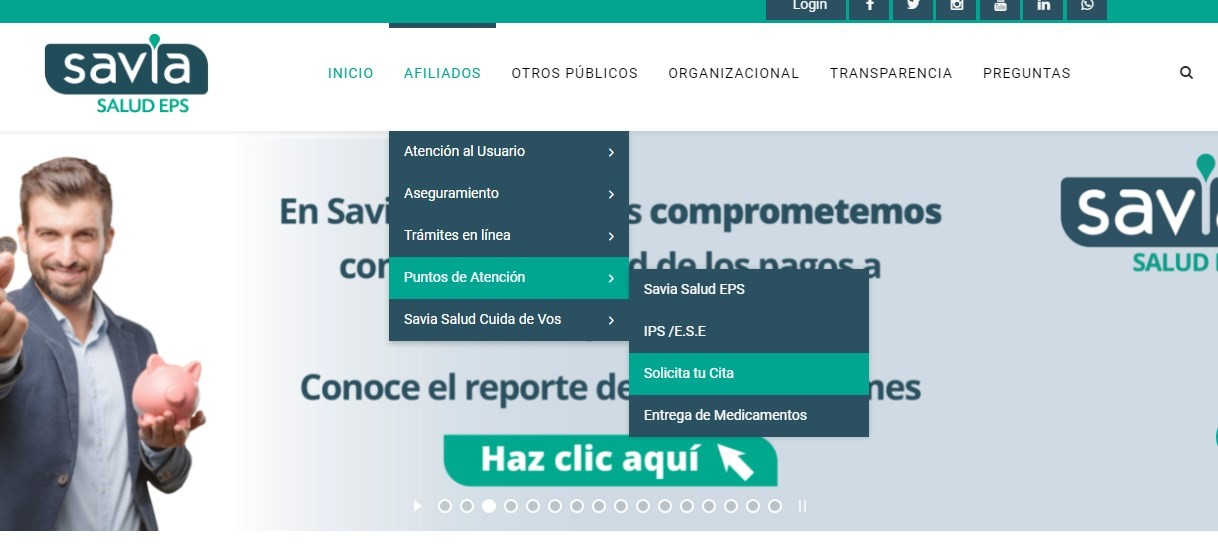 Solicitud de cita médica en línea paso 3