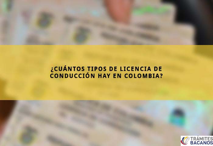 ¿Cuántos tipos de licencia de conducción hay en Colombia?